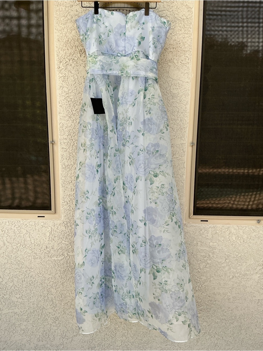 NWT Lulu’s Charming Sweetness Periwinkle Floral Organza Pleated Maxi Dress L XL - Picture 5 of 14